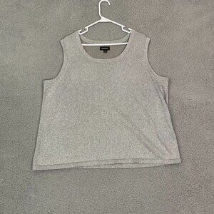 Avenue Top Women 22/24Silver Glitter Casual ‎ Tank Top